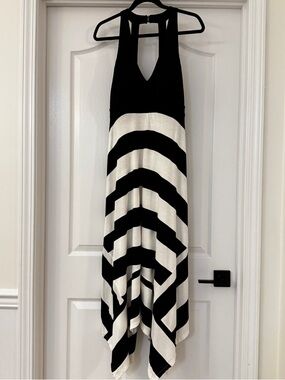 Women's Inc International Concepts Striped Maxi Dress Black White Stripe Large